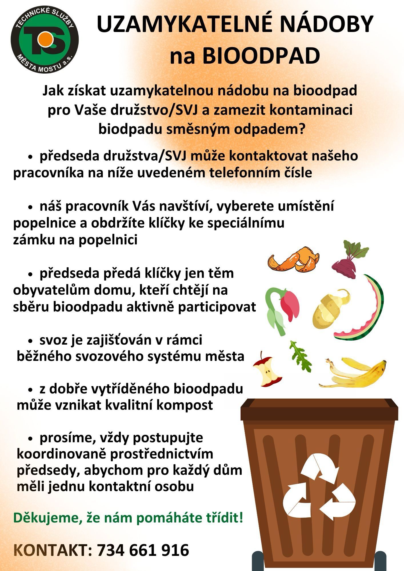 Biodpoad uzamykatelné nádoby